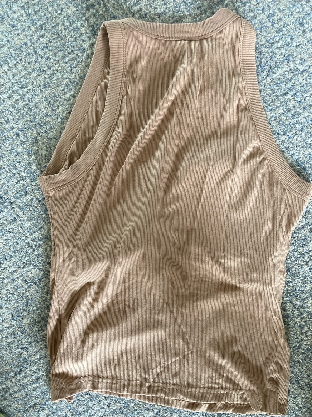 chic Ribbed Tank Top in Taupe - Picture 3 of 5